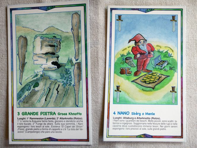 Carte tratte dal libro-gioco “La fiaba dipinta nel gioco delle 40 Carte” di Paola Martello.